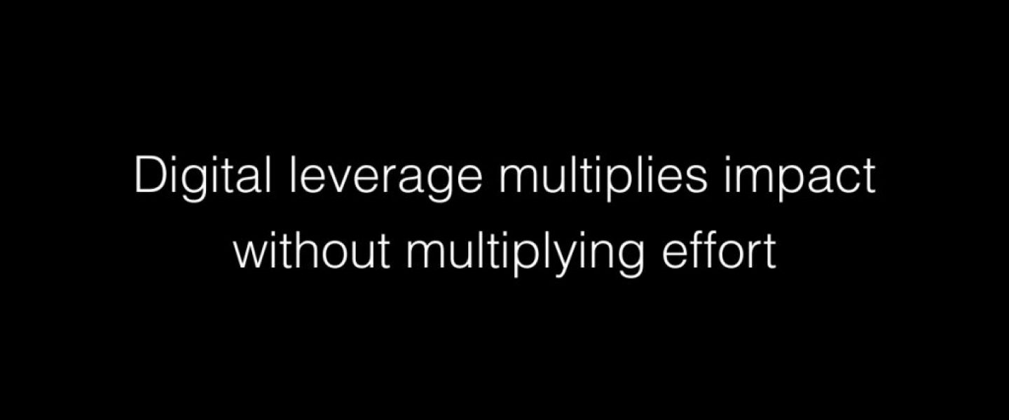 Digital leverage multiplies impact without multiplying effort