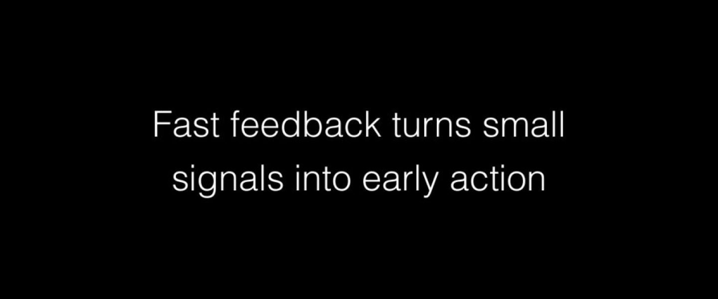 Fast feedback turns small signals into early action