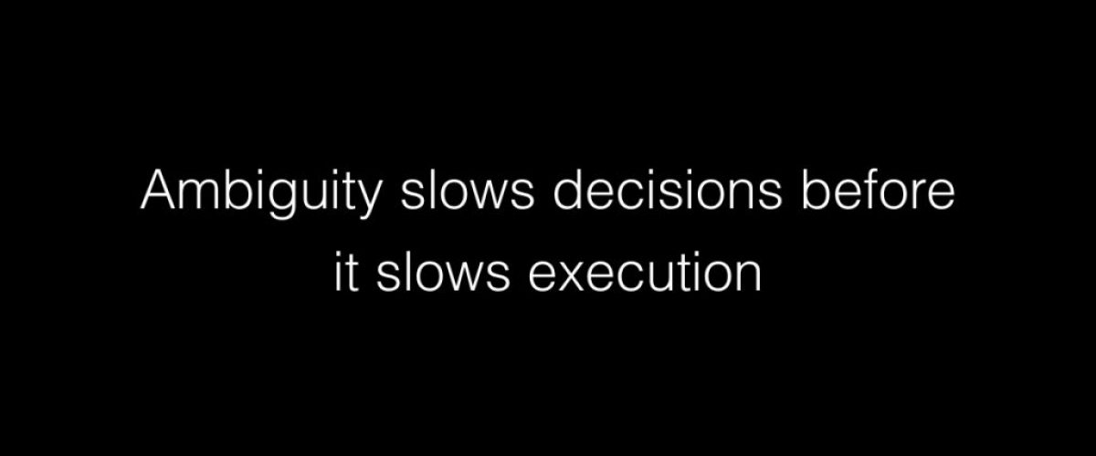 Ambiguity slows decisions before it slows execution