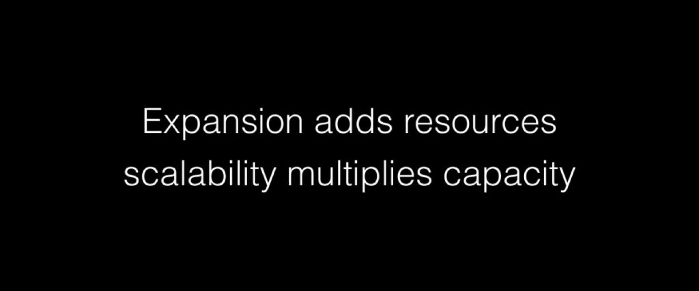 Expansion adds resources scalability multiplies capacity