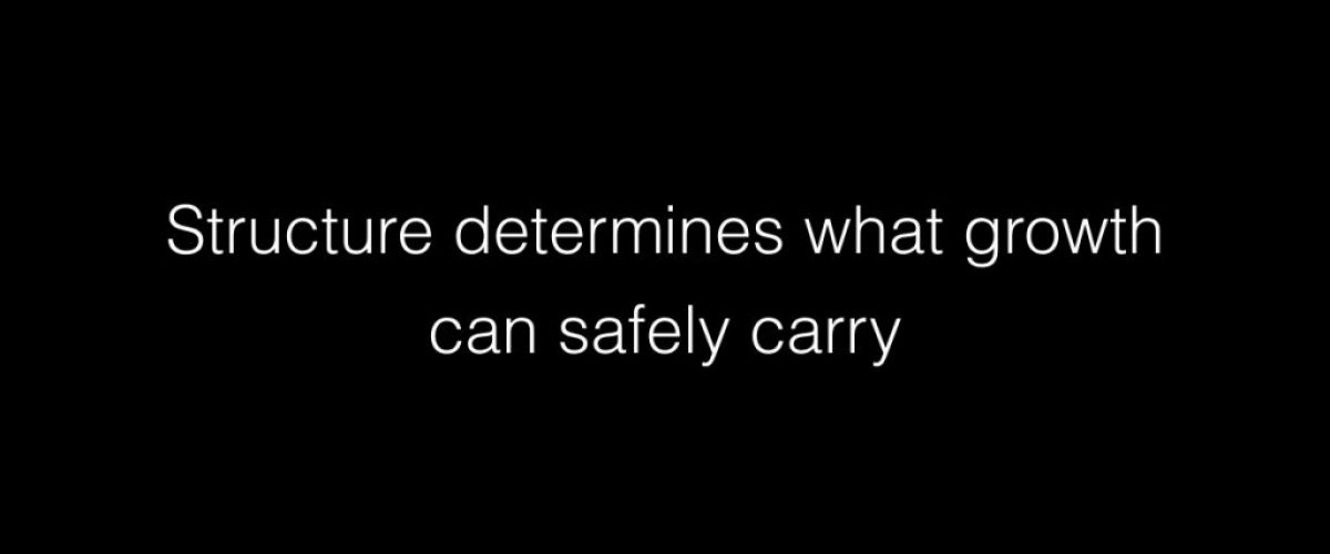 Structure determines what growth can safely carry